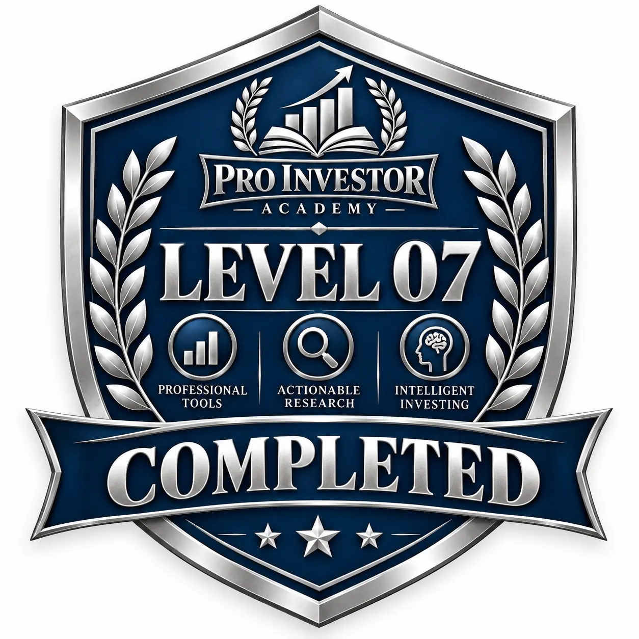 Pro Investor Academy Level 07 Pro Investor completion badge (locked)
