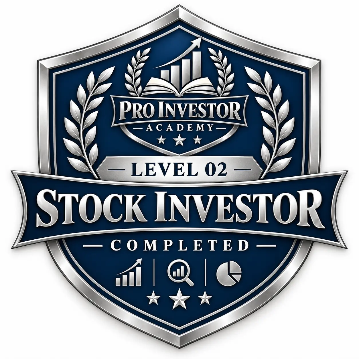 Pro Investor Academy Level 02 Stock Investor completion badge (locked)
